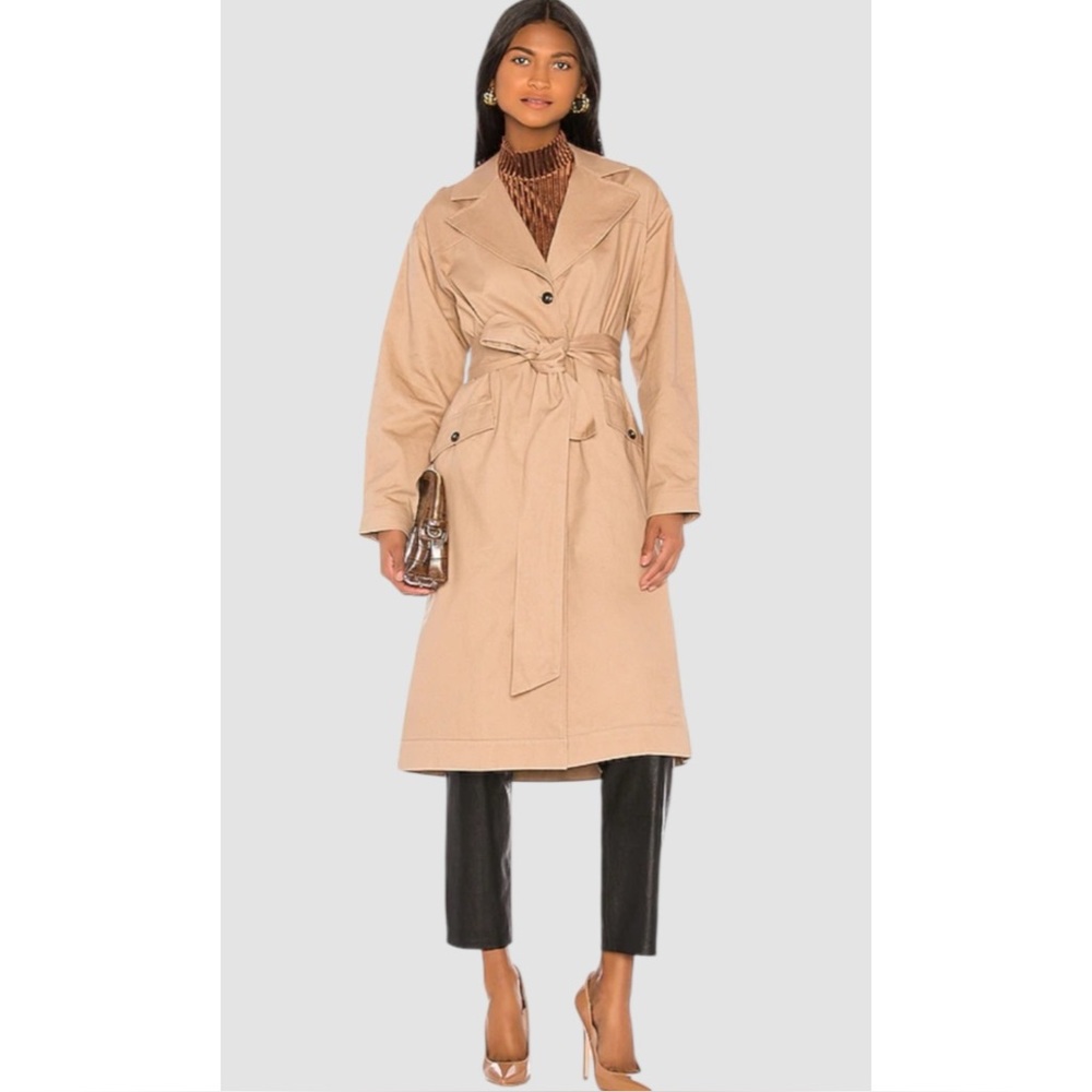 SONG OF STYLE | $268 Revolve Amelia Trench Coat in Nude Taupe, Size XS